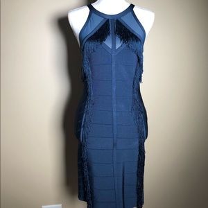 Fabulous flirty bandage dress with fringe